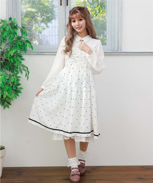 ハートドットビスチェ切替ワンピース | POETIQUE | axes femme online shop