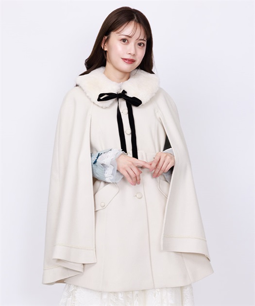 ファー襟付ケープコート | axes femme -outlet- | axes femme online