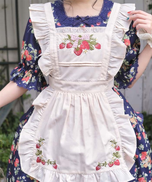 クラシックベリー刺繍エプロン | kawaii | axes femme online shop