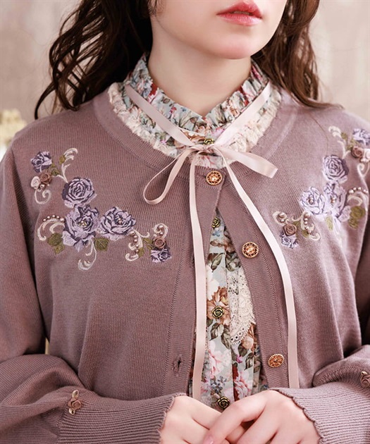 フラワーガーデン刺繍カーディガン | 大人衣料 | axes femme online shop