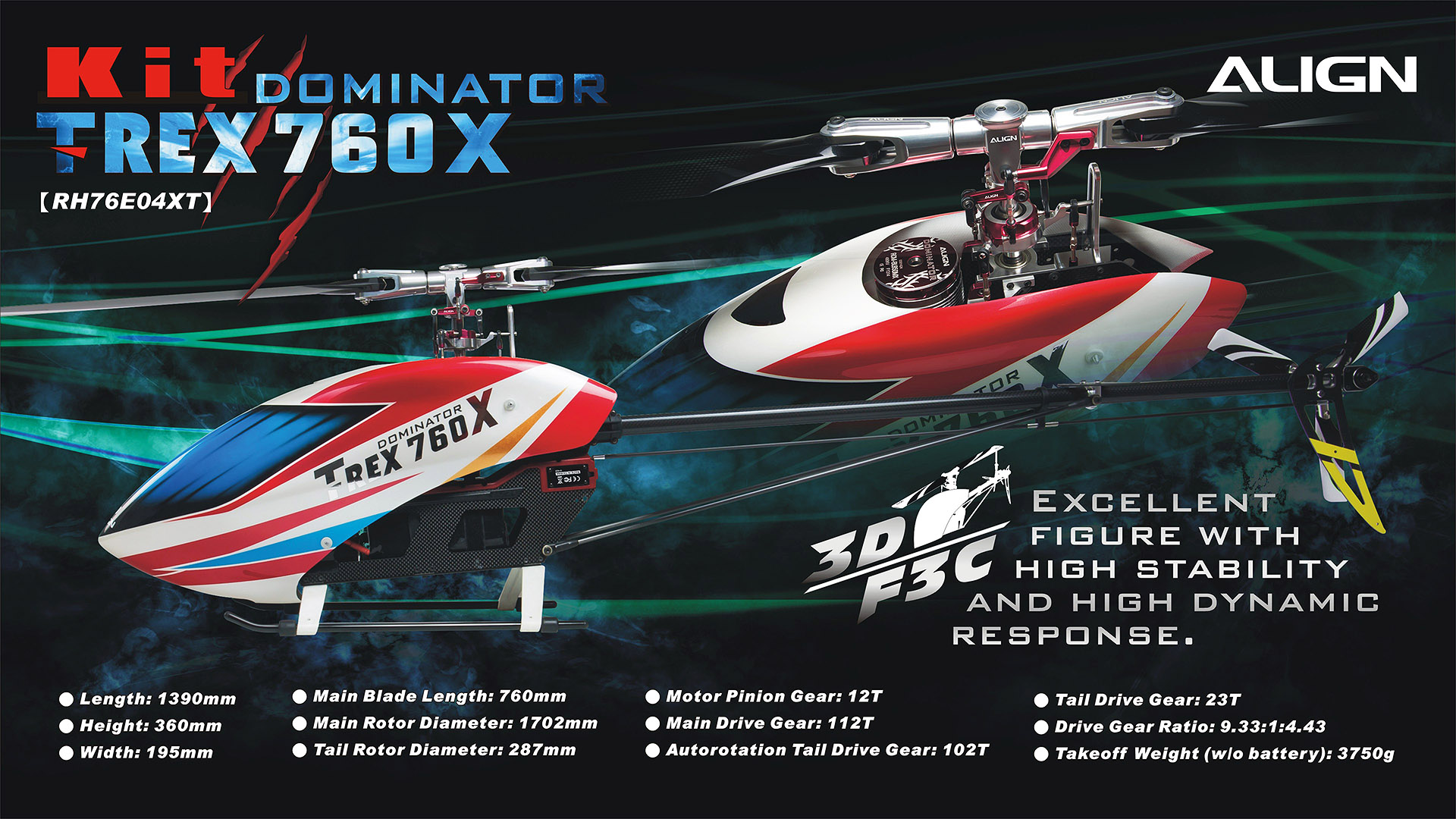 Align T-REX 760X KIT Dominator – HeliDirect