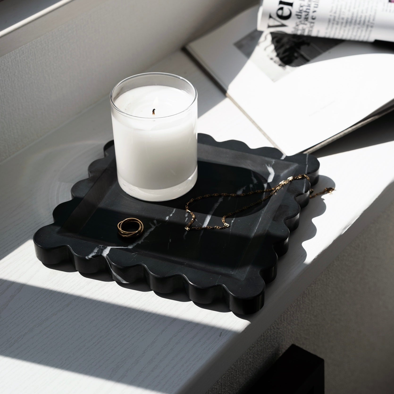 ボラスクエア天然大理石トレイ