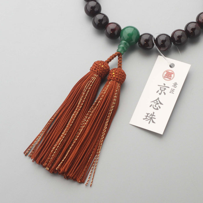 数珠 男性用 紫檀大玉22玉 印度翡翠仕立 正絹房 — 仏壇・仏具専門店