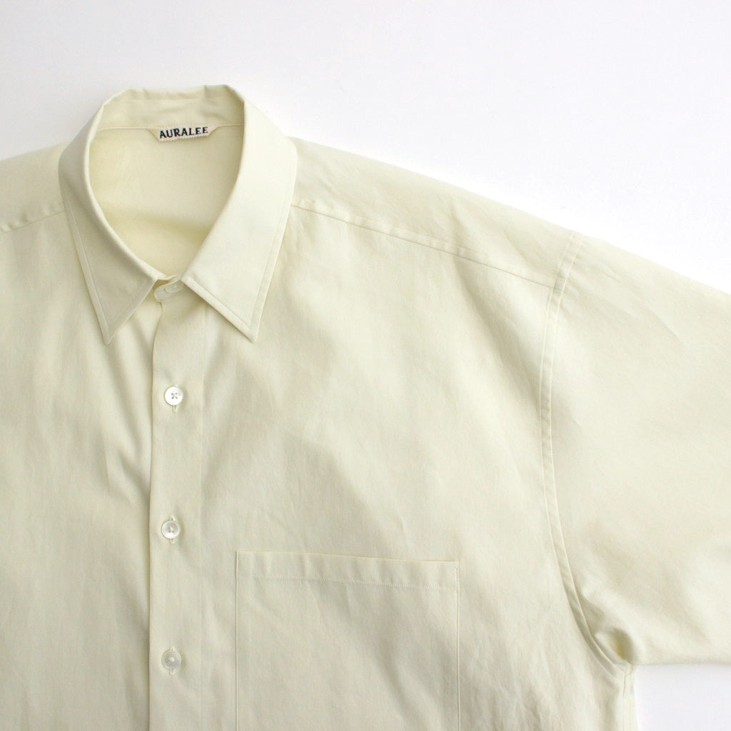 WASHED FINX TWILL BIG HALF SLEEVED SHIRT #LIGHT YELLOW [A24SS03TN