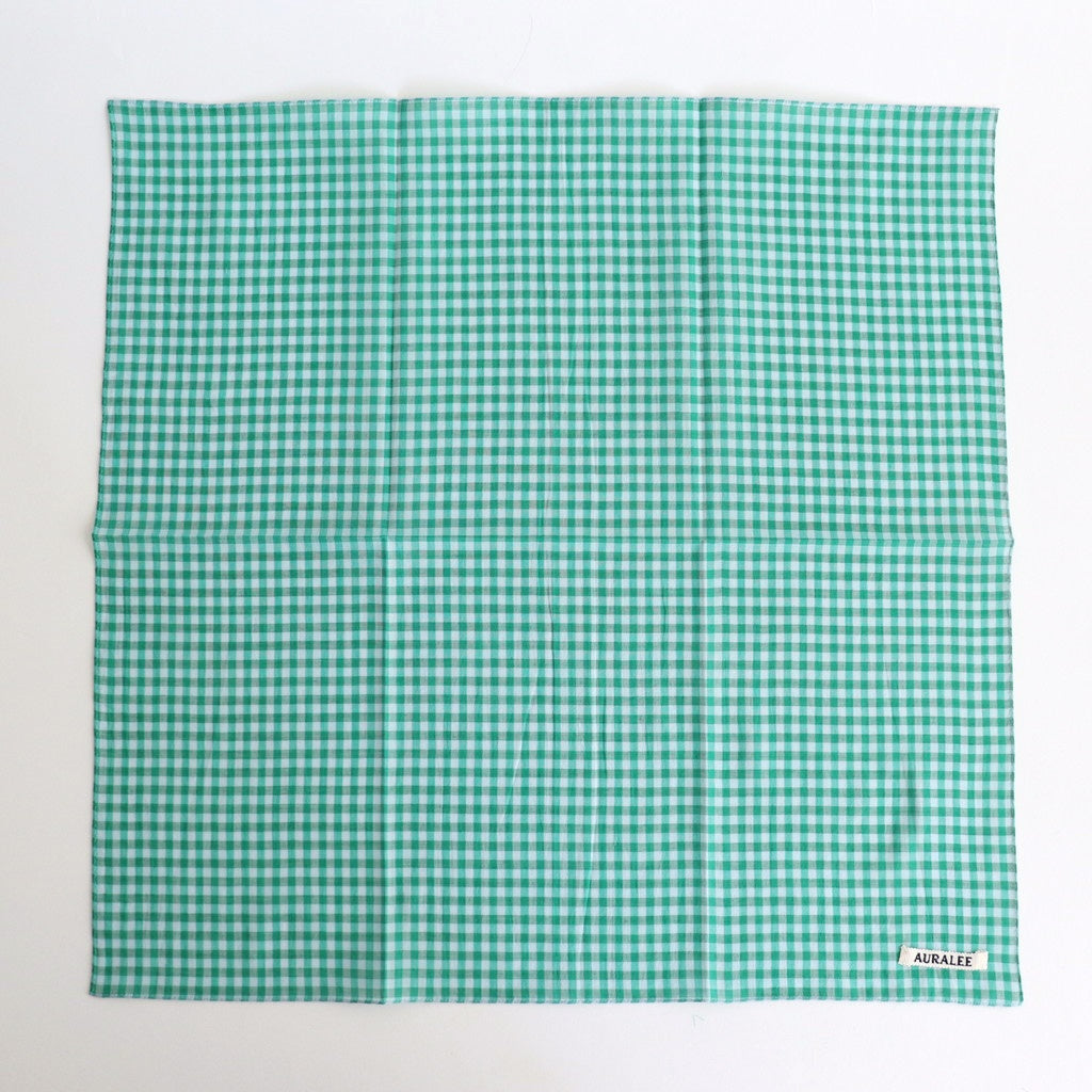 AIRY LIGHT COTTON CHECK SCARF #GREEN GINGHAM CHECK [A25SS03GC-W