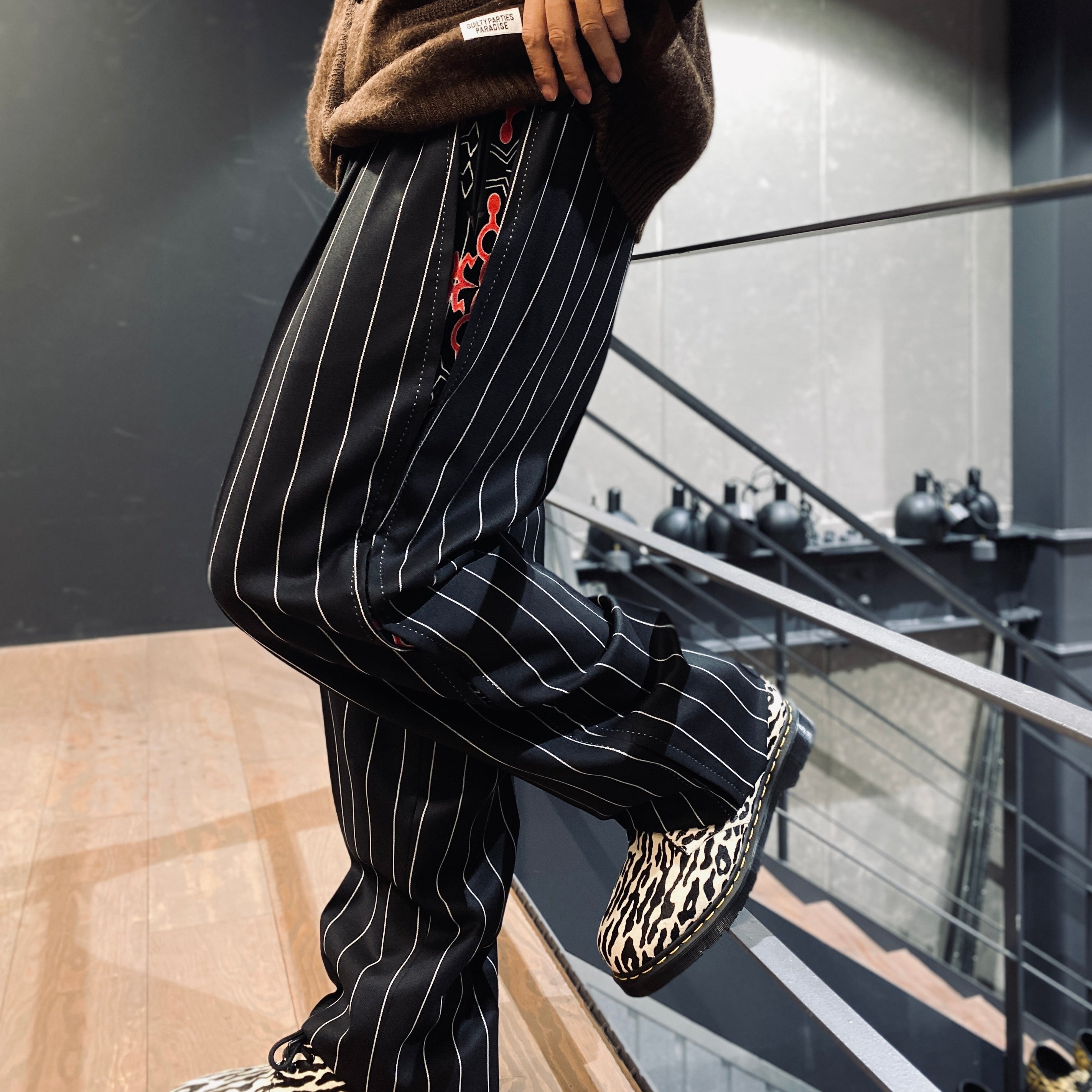 WOLF'S HEAD | ROCKABILLY PANTS -TYPE 3- #BLACK/BLACK [WOLFSHEAD-WM