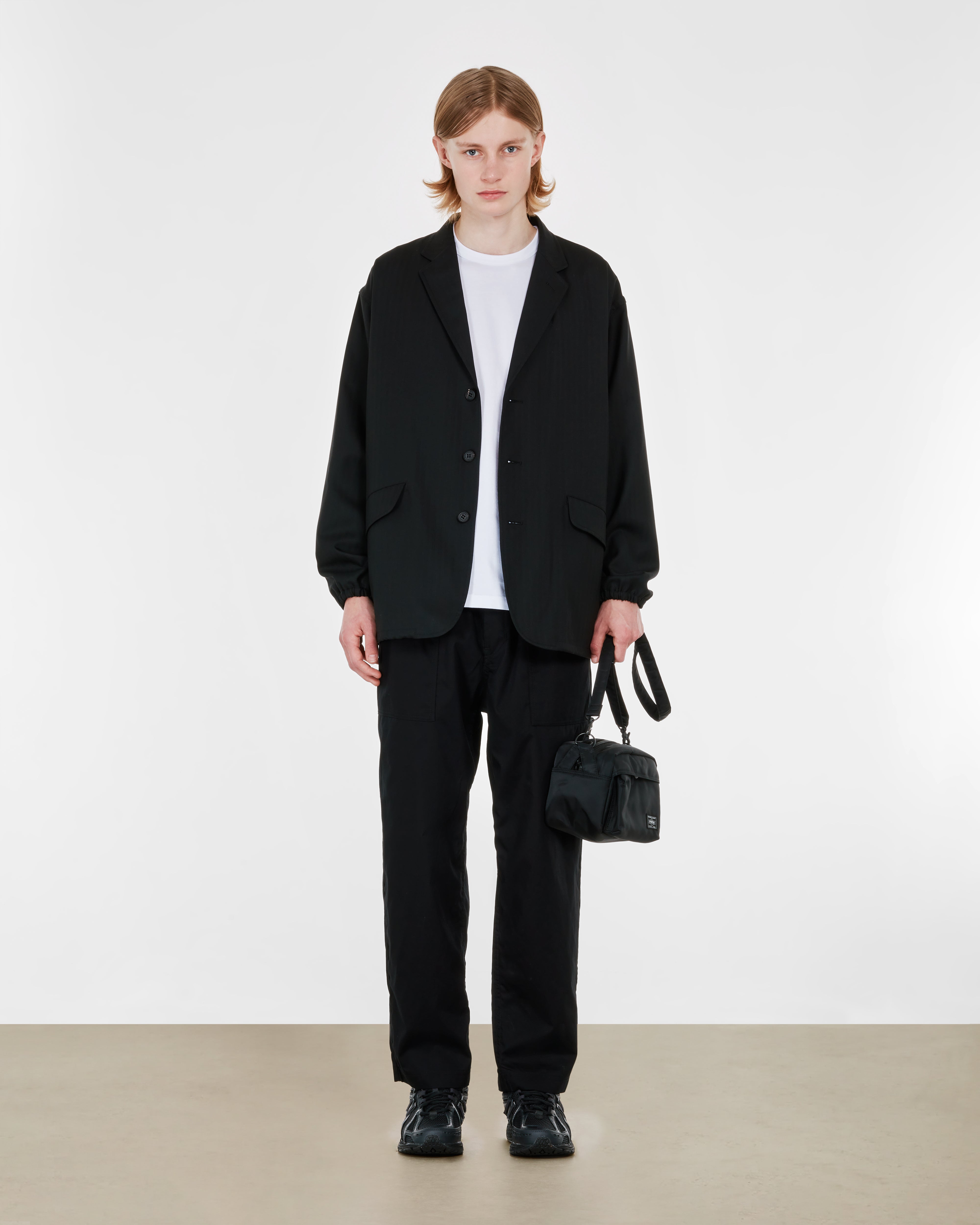 Comme des Garçons Homme: Men's Wool Herringbone Jacket (Black