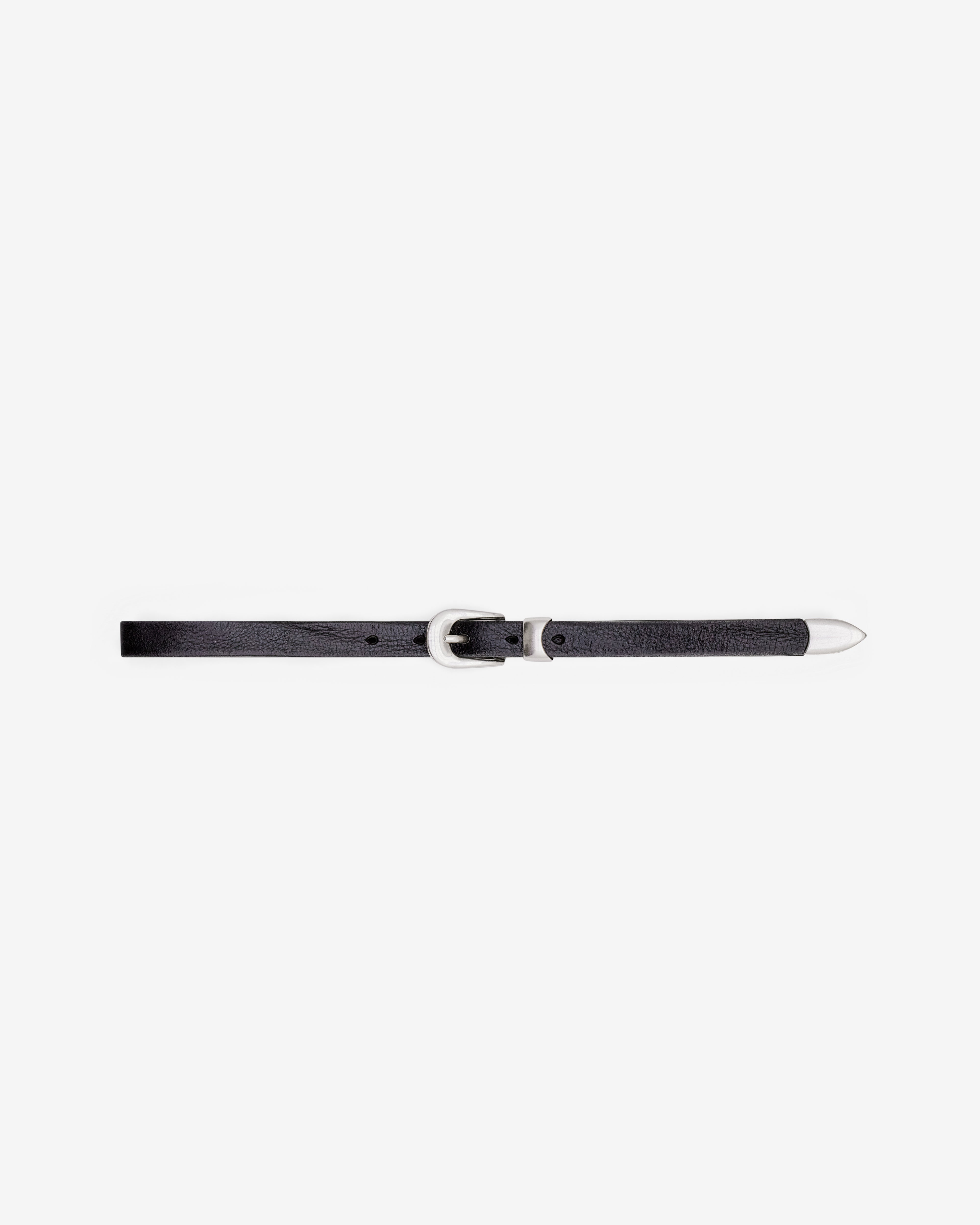 Our Legacy: Men's 2cm Belt (Black Leather) | DSML E-SHOP