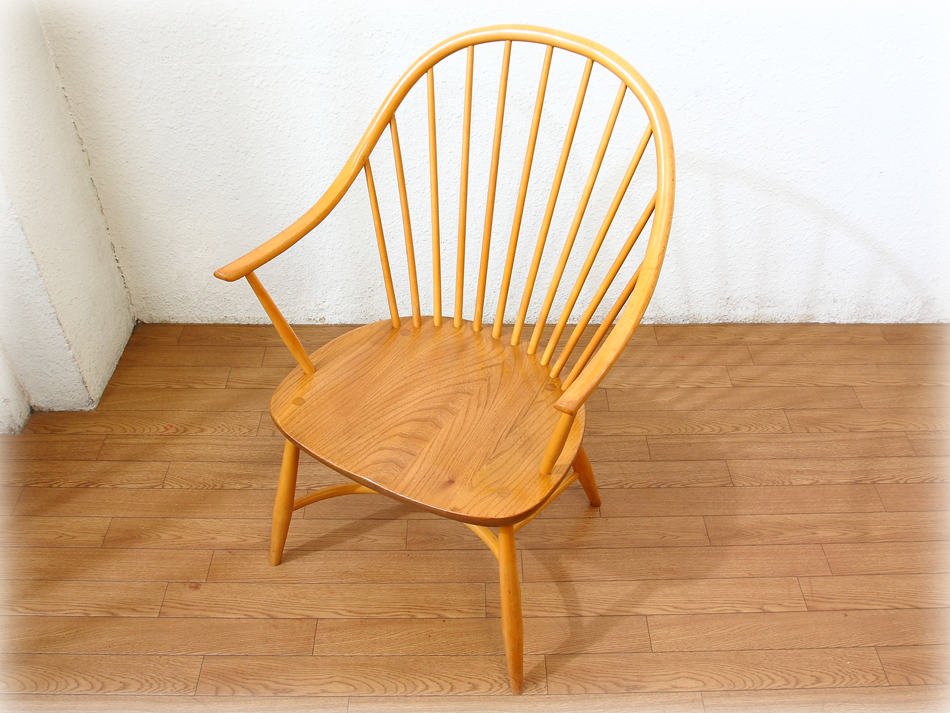 アーコールERCOL カウホーンハイバックアームチェア｜アンティーク家具