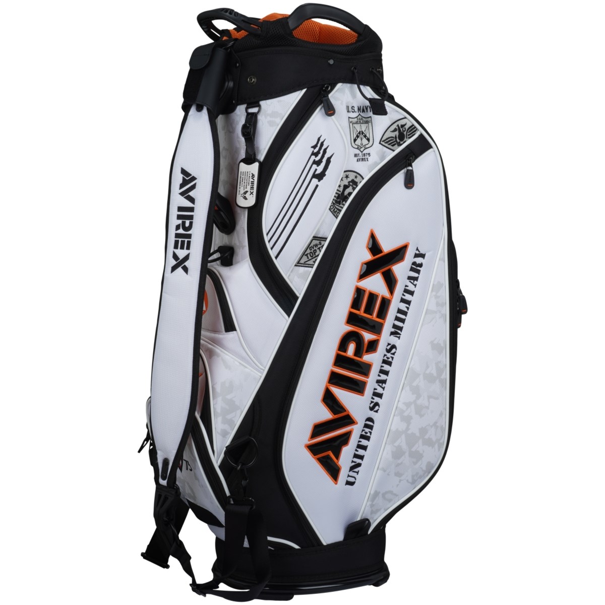 アビレックスゴルフ キャディバッグ ホワイト U.S.A.F.ロゴ付き