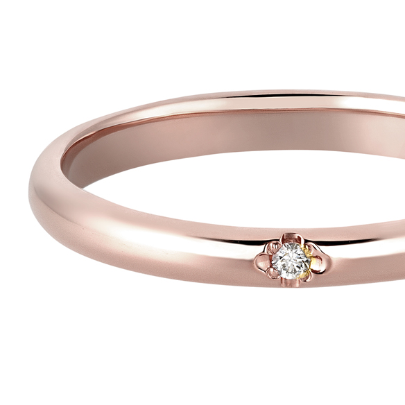 K18 カラーゴールドリング〕K18 リング ピンクゴールド (幅約2.2mm