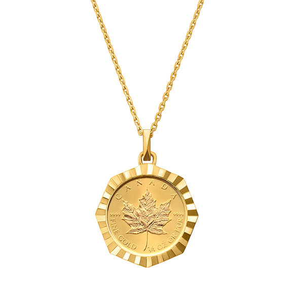 メイプルリーフ金貨 1/4オンス ペンダント | 高品質 金・プラチナ