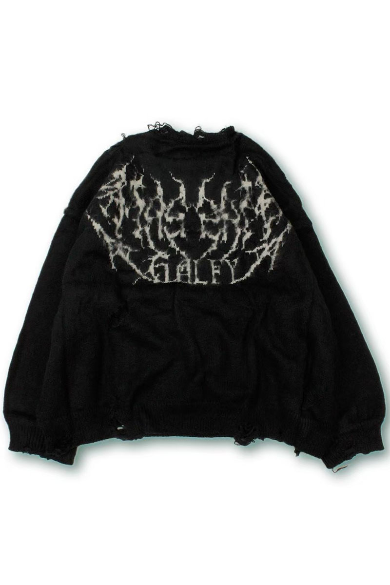 GALFY (ガルフィー) ボロボロカートニット BLACK / ロックファッション