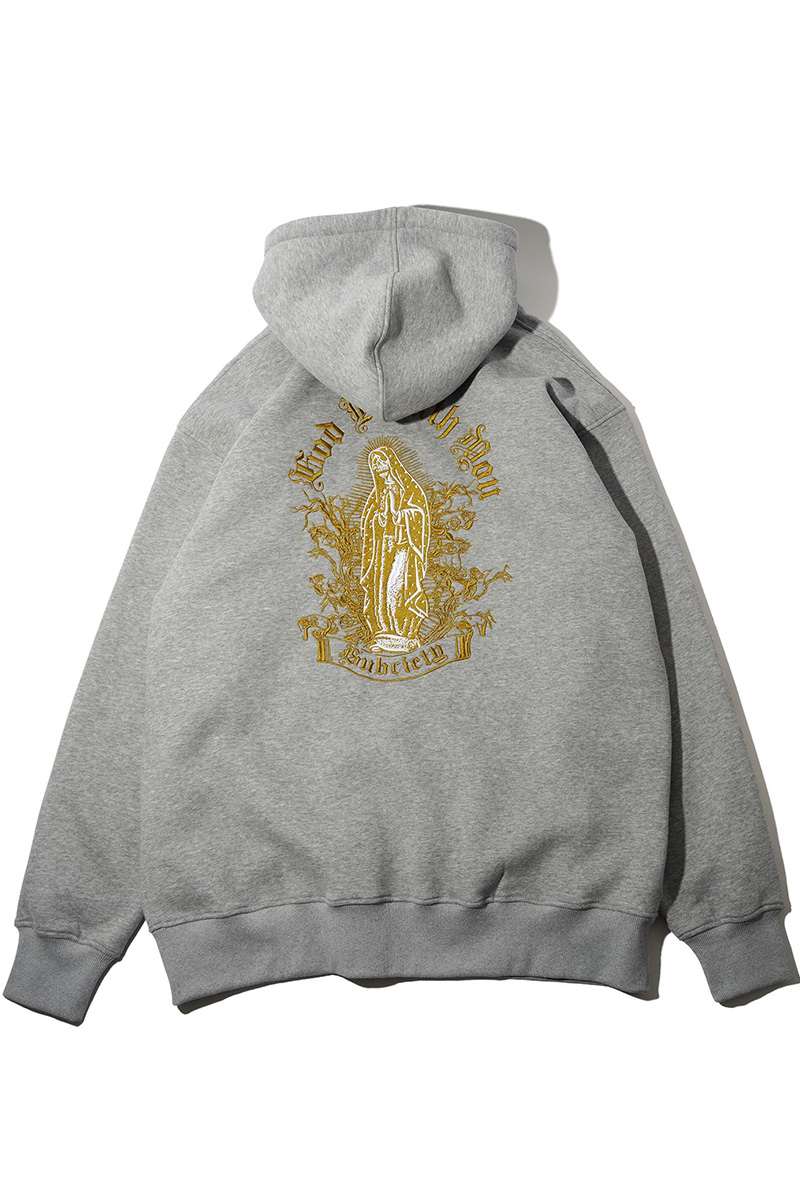 Subciety (サブサエティ) EMBROIDERY MARIA ZIP PARKA GRAY / ロック
