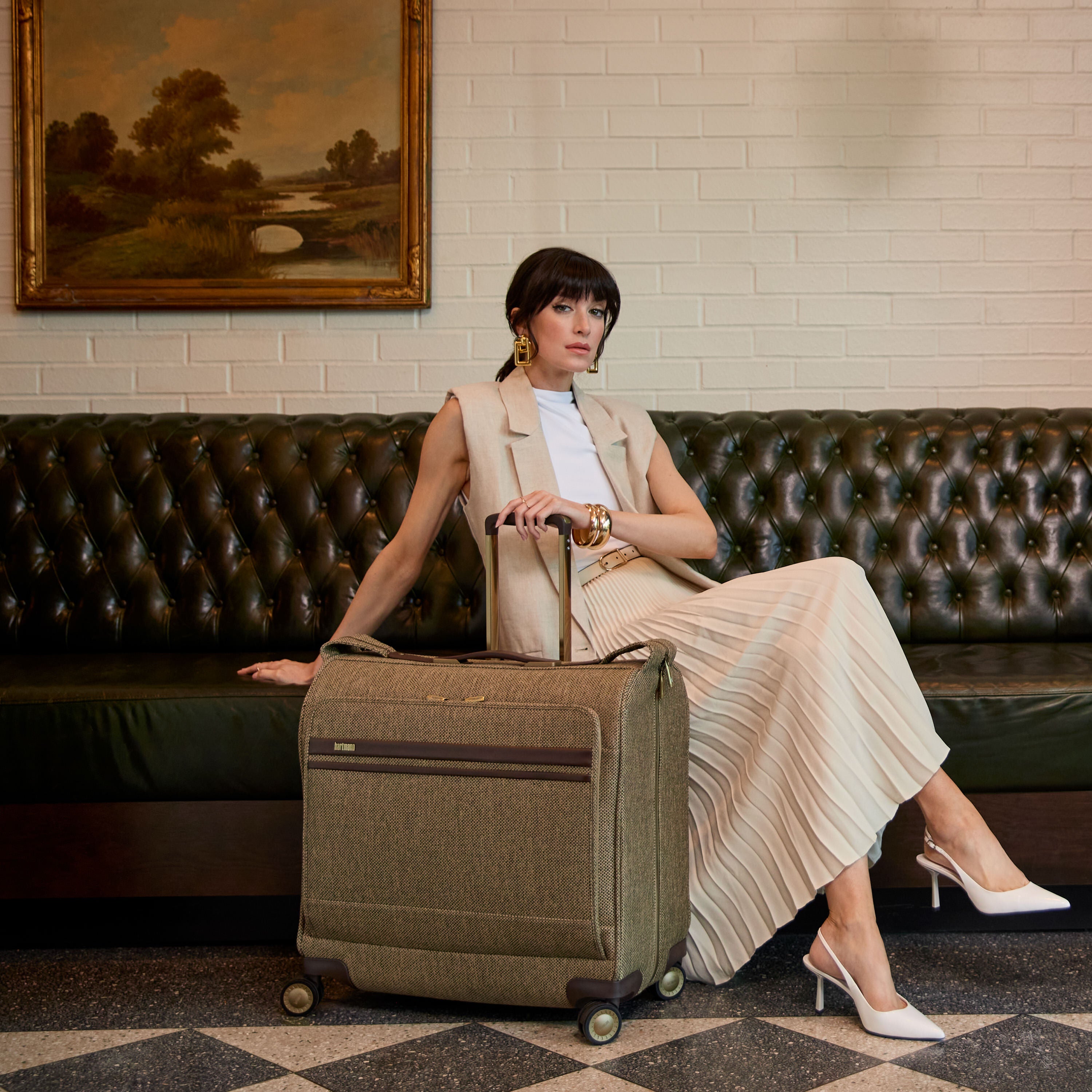 Tweed Wheeled Garment Bag —Classic, Refined Travel Style | Hartmann