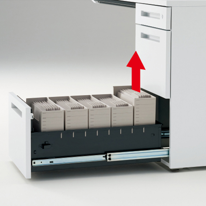 CZR ワゴン A4・2段 ペントレイ付 CZR-046MPCB-W9｜オフィスデスク