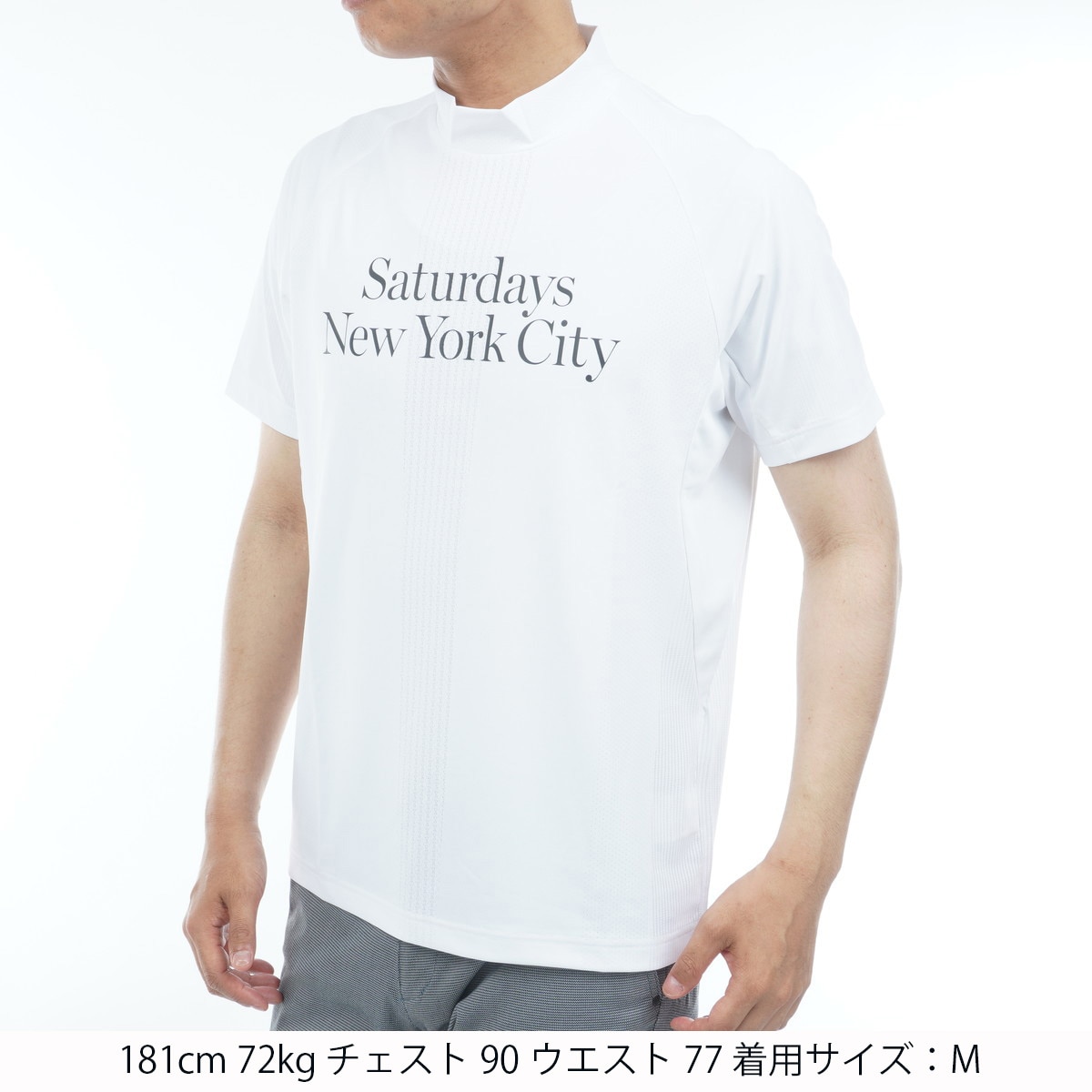 メッシュジャカード モックネック半袖シャツ(半袖シャツ・ポロシャツ
