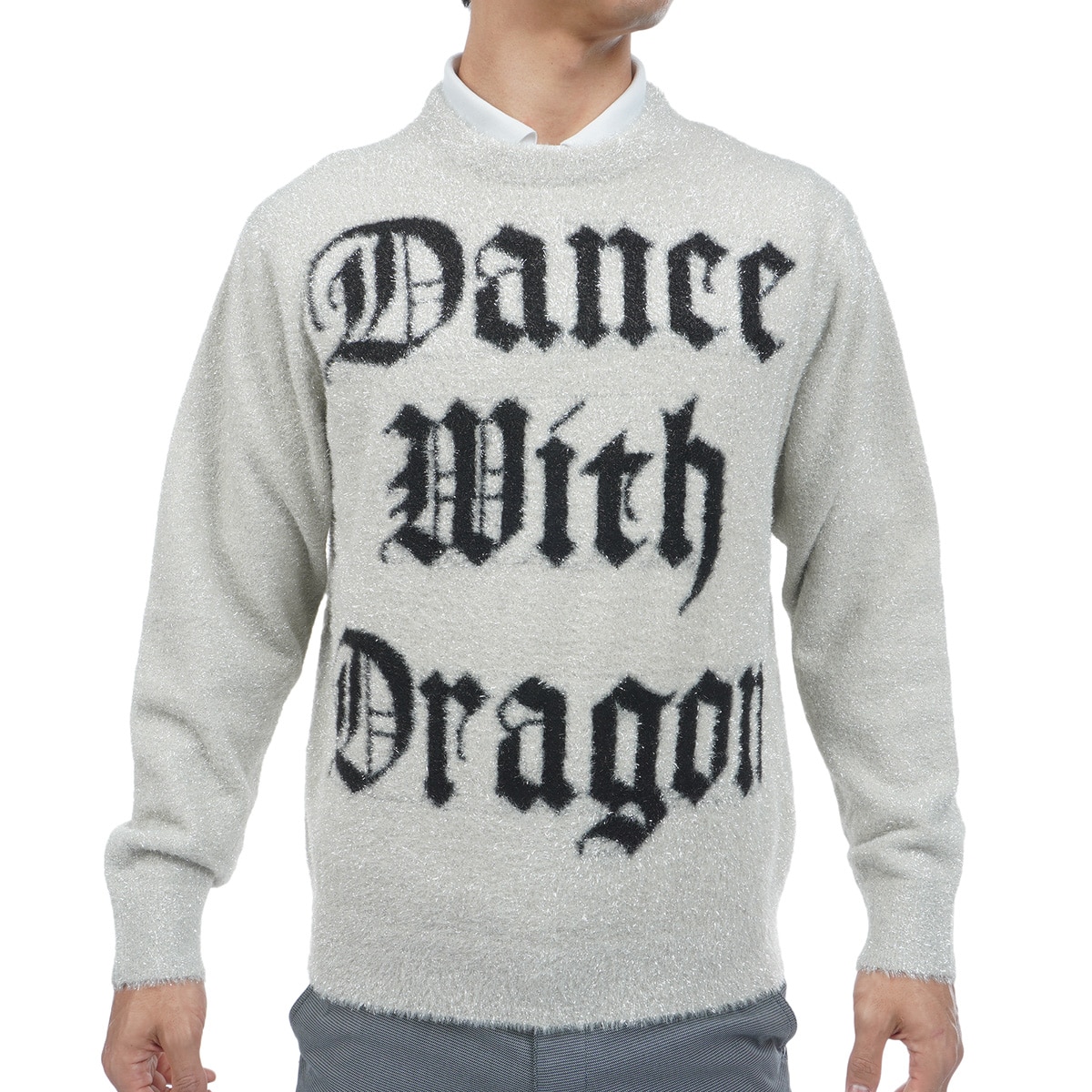 新品未使用 ダンスウィズドラゴン】キラキラロゴクルーセーターメンズ