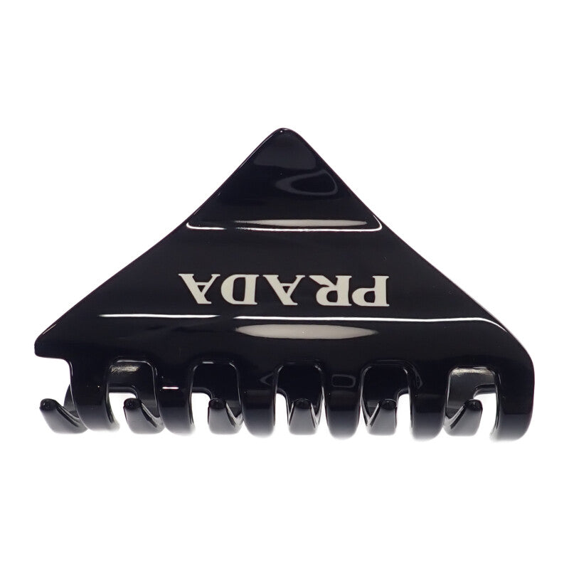 美品】PRADA プラダ ヘアクリップ ブラック ロゴ 高級 ブランド