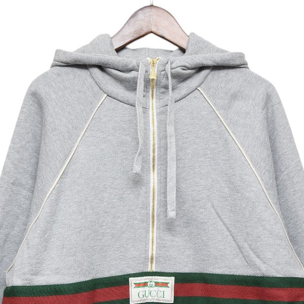 GUCCI(グッチ) ロゴ ラベル ストライプ コットンジャージー スウェット