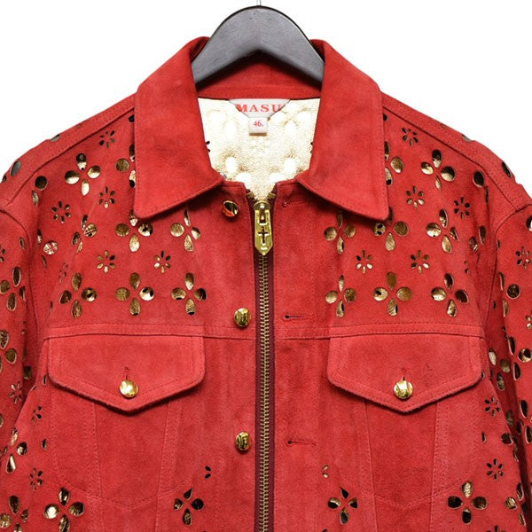 MASU(エムエーエスユー) 2022AW FLOWER-CUT LEATHER TRUCKER JACKET