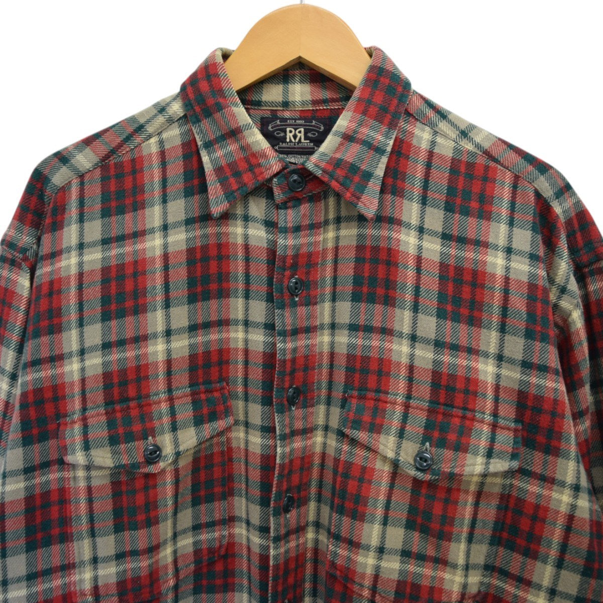 RRL(ダブルアールエル) ヘビーネルシャツ 三ツ星タグ 90Sヴィンテージ