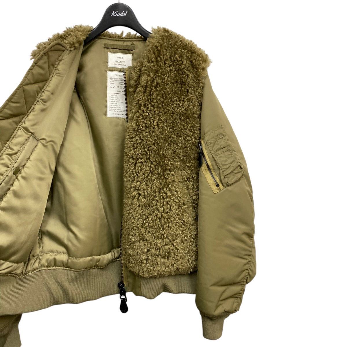 HYKE(ハイク) 23AWFAUX SHEARLING TYPE MA-1ファードッキングオーバー