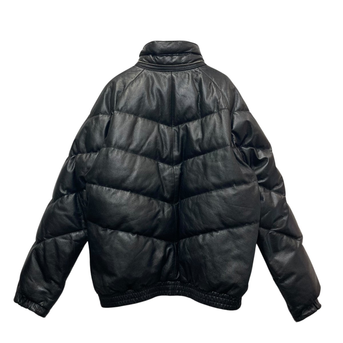 A BATHING APE(アベイシングエイプ) レザーダウンジャケット ブラック