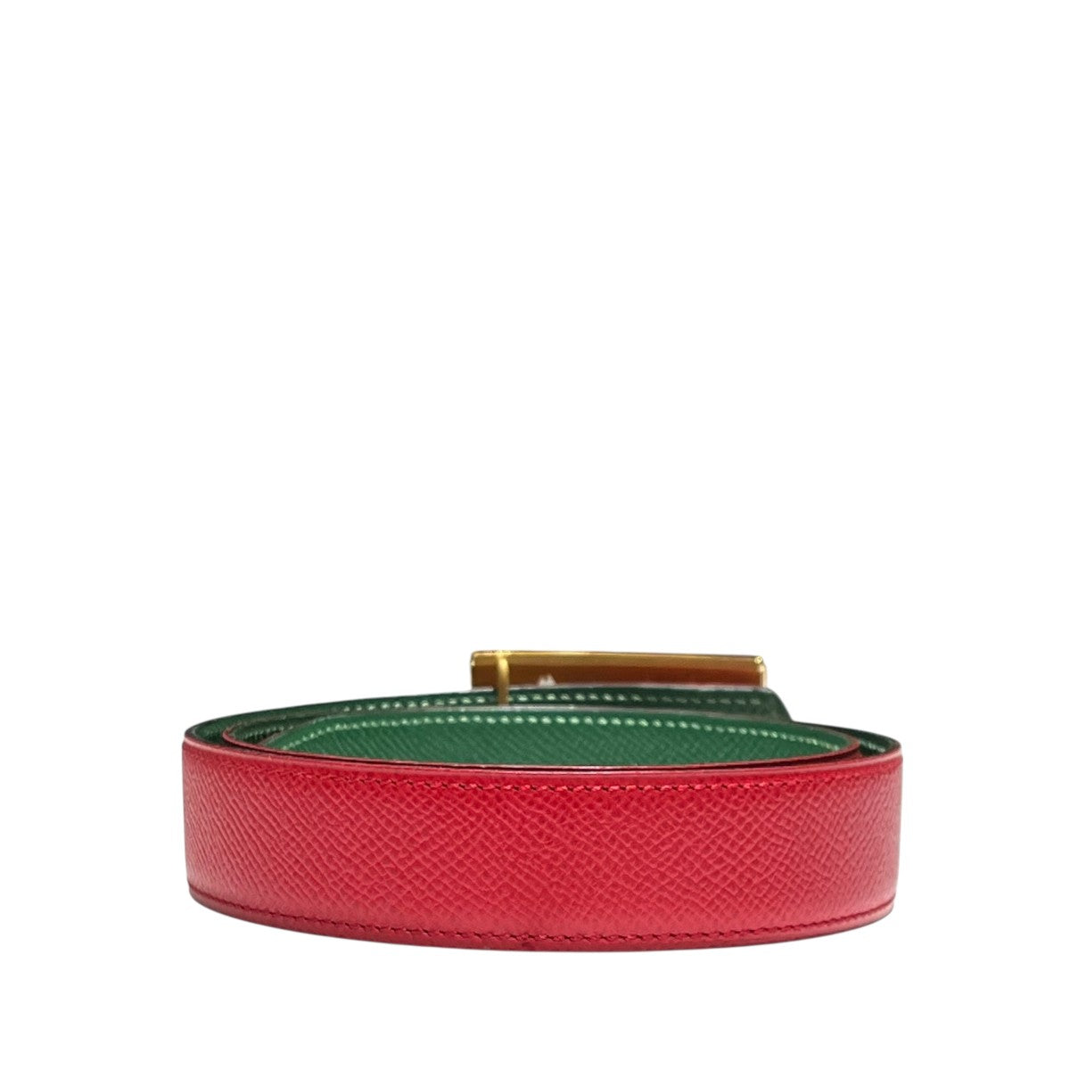 HERMES(エルメス) V刻印レザーベルト レッド×グリーン サイズ 72