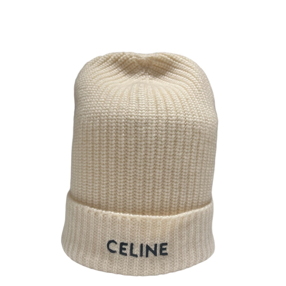 CELINE(セリーヌ) cashmere100％ロゴ刺繍ニットキャップ2AG83207O