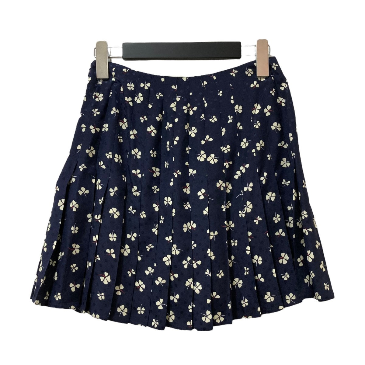 PRADA(プラダ) 花柄プリーツミニスカートP142J P142J ネイビー サイズ