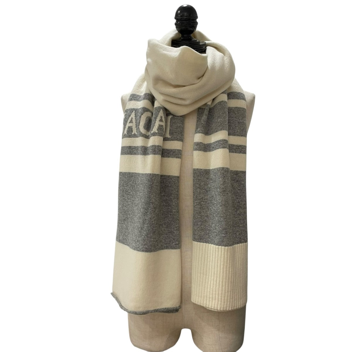 sacai(サカイ) マフラー21-0390S 21-0390S ホワイト×グレー｜【公式