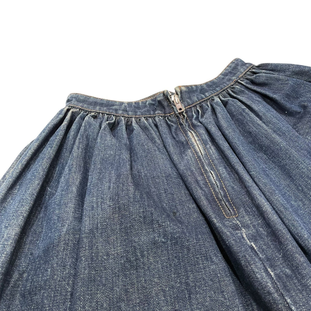 MIU MIU(ミュウミュウ) ユーズド加工デニムギャザースカートデニム