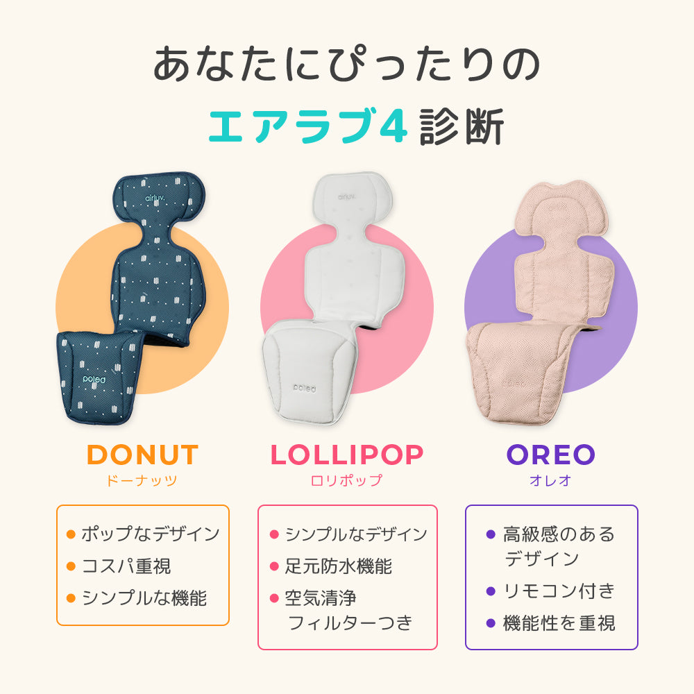 airluv4 oreo | エアラブ4 オレオ 送風機付きクールシート | Poled