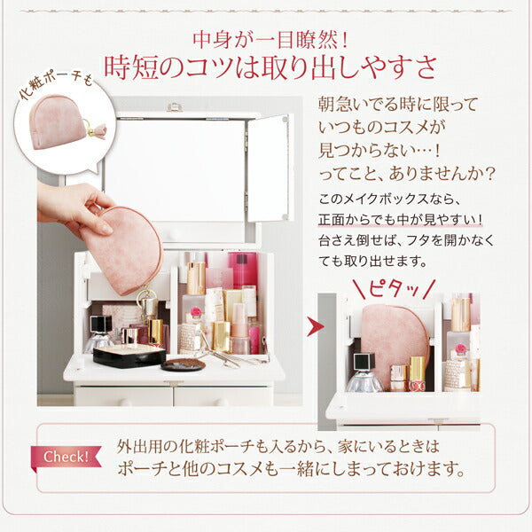 三面鏡付き カラフル木製メイクボックス – precocirico