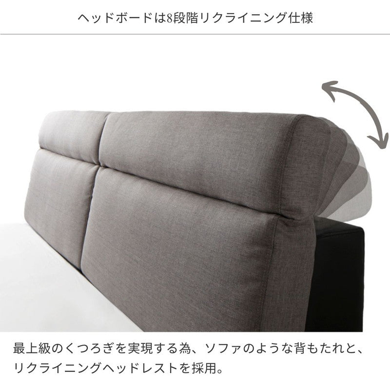 リクライニング機能付き・モダンデザインローベッド Neptuno