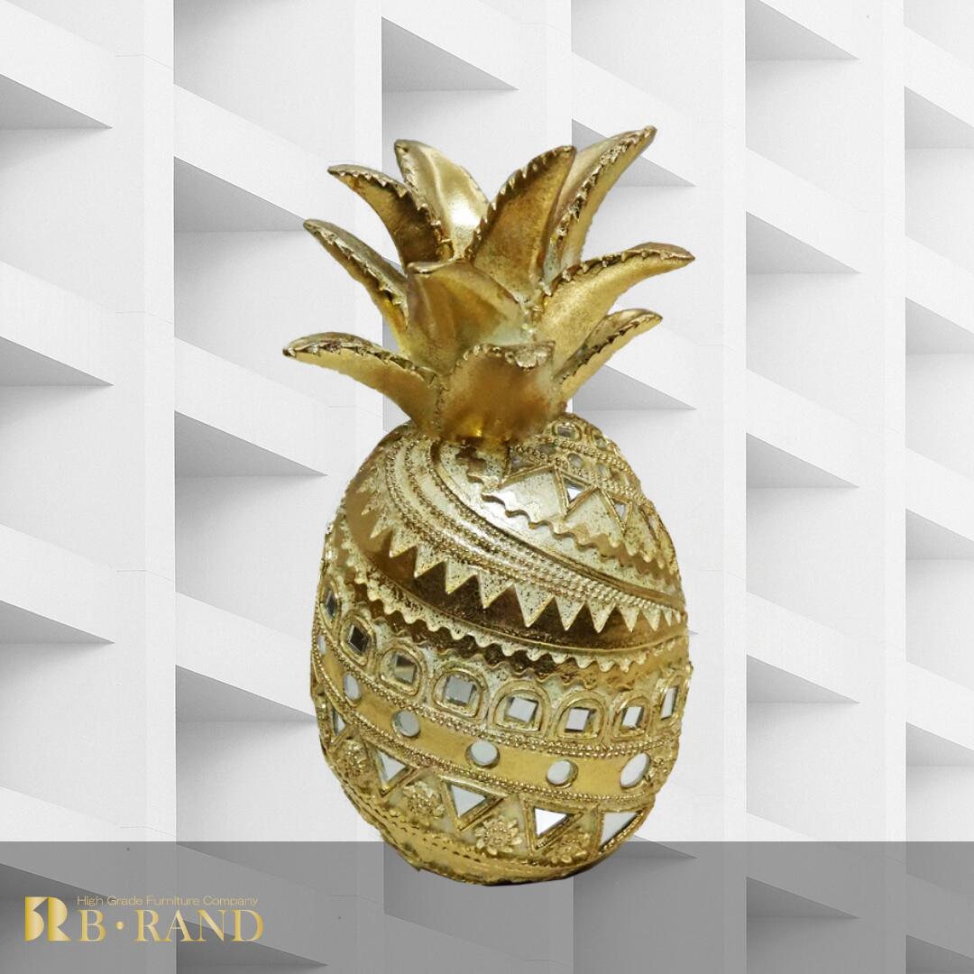 楽天市場】パイナップル 置物 陶器製 ホワイト＆ゴールド仕上げ
