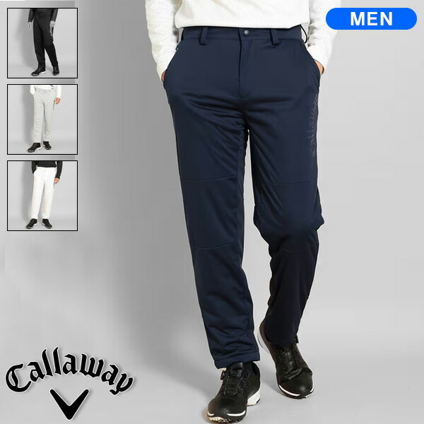 新品 キャロウェイ パンツ ふんわり裏地 極暖 アーチロゴ ブラック L