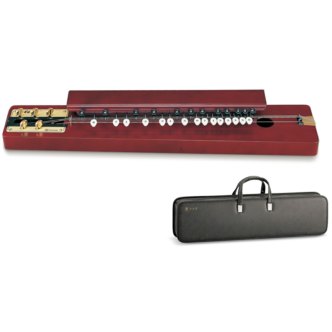 美品 スズキ大正琴 和樂 TES-101 木目調 ハードケース付き 美品 スズキ