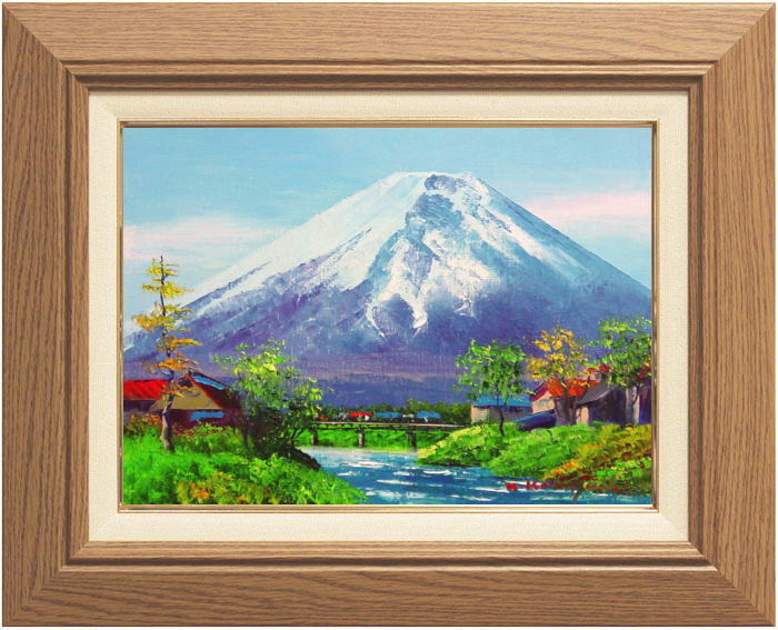 楽天市場】西村拡人「赤富士」油絵・油彩画 F4 ( 4号 ) : 内田画廊