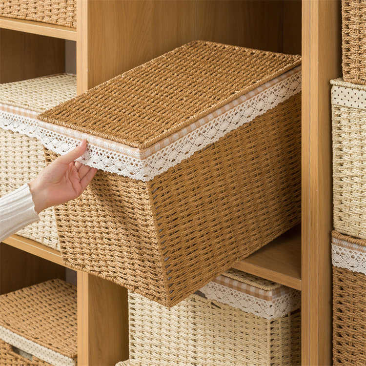 楽天市場】【店長おすすめ】 収納ボックス 藤編 わら編み 収納BOX 田園