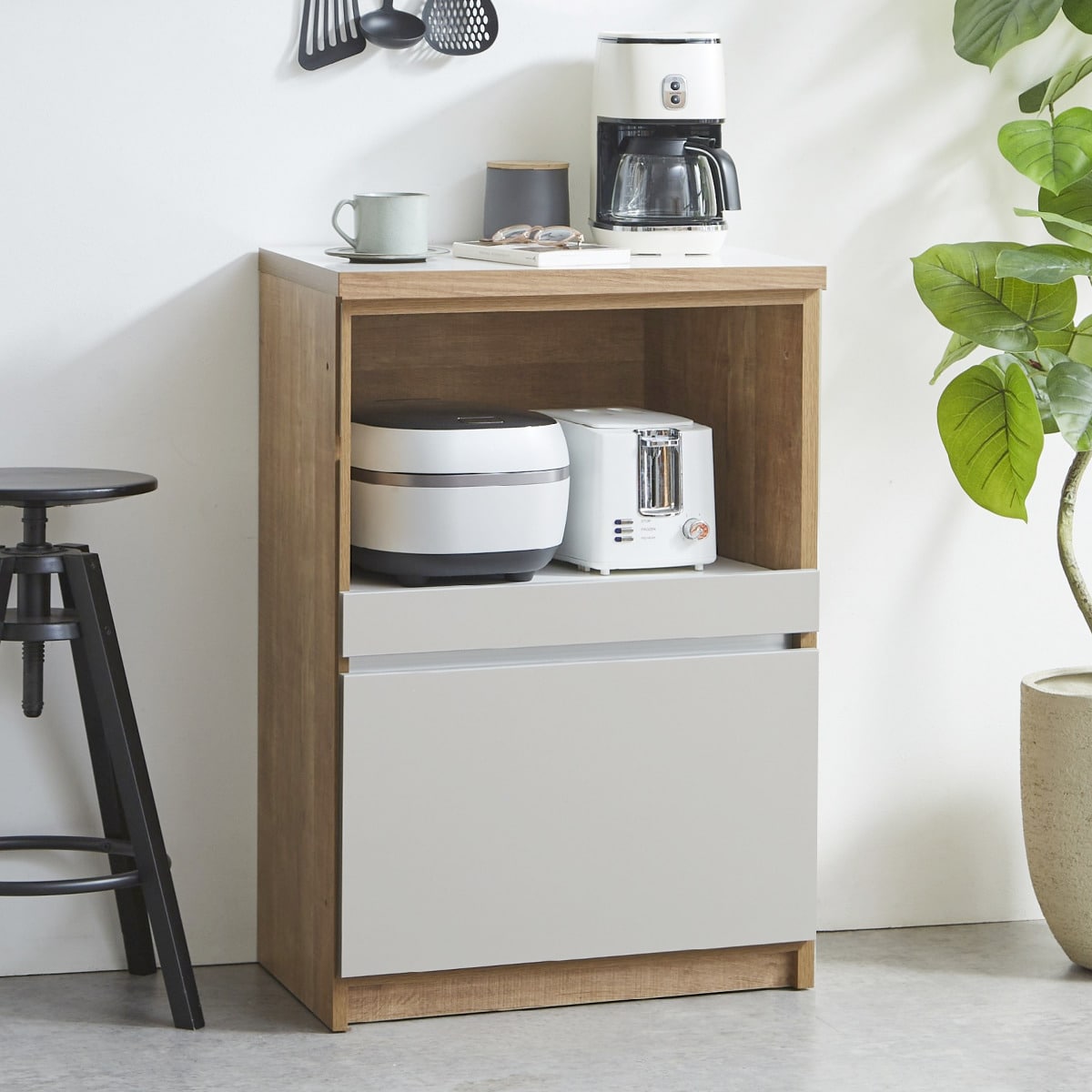 楽天市場】すっきり片付くオープン収納カウンター (幅90cm NA) ニトリ