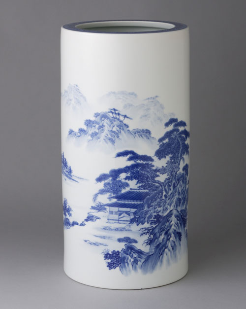 楽天市場】傘立て 陶器 有田焼 傘立15寸 渕唐草岩花鳥 Y400-C : 器茶房