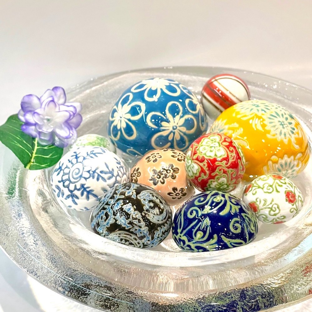 楽天市場】カラフル 浮き球 中セット 3個入り 浮き玉 花手水 陶器 納涼