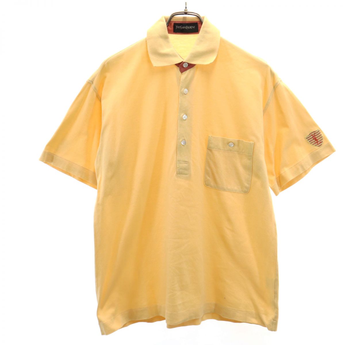楽天市場】イヴサンローラン 総柄 ニット ポロシャツ 長袖 M イエロー