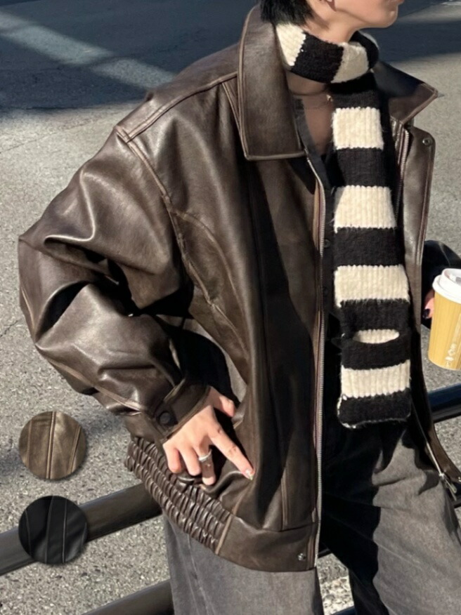 楽天市場】正規品【 Chikashitsu + leather bomber jacket
