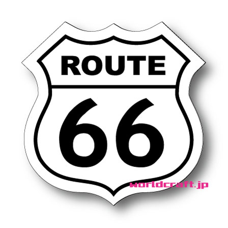 楽天市場】アメリカ国道 ROUTE 66 標識ステッカー(モノクロ) S【4.5cm