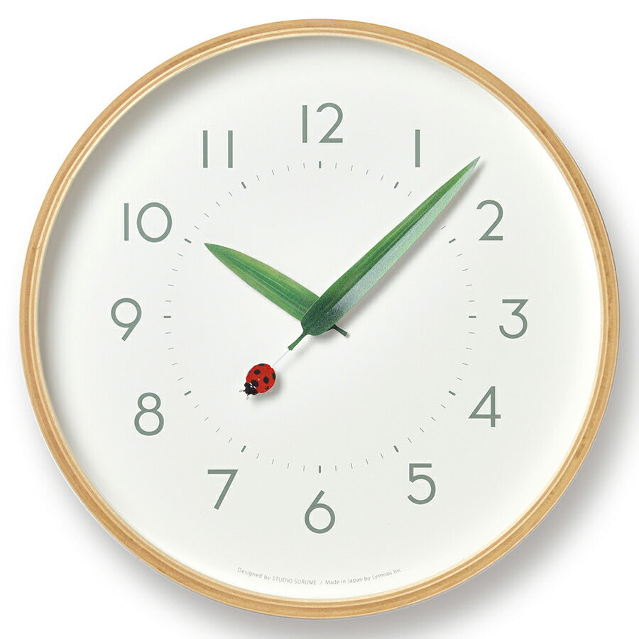 タカタレムノス 掛け時計 プレイン とまり木の時計 てんとう虫