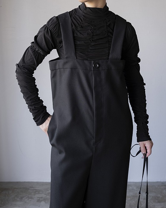 ENFOLD WIDE-CULOTTES OVER-ALLS グレー 【公式通販】