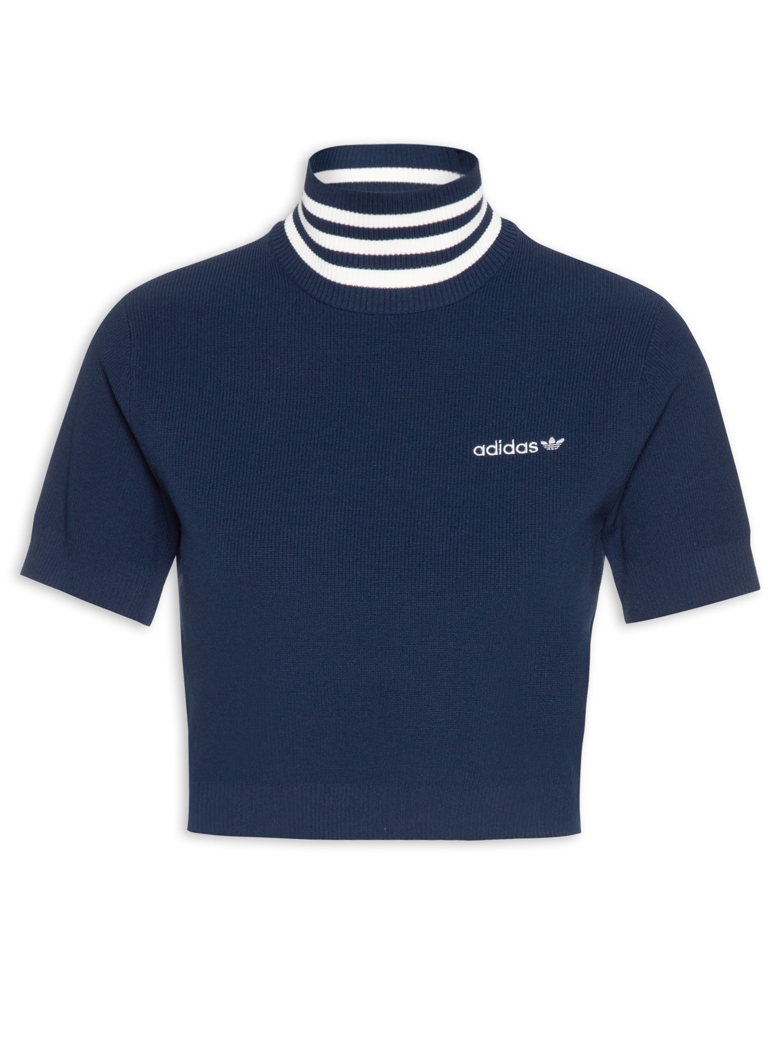 Adidas Originals - Top Feminino Crop Turtleneck - Azul